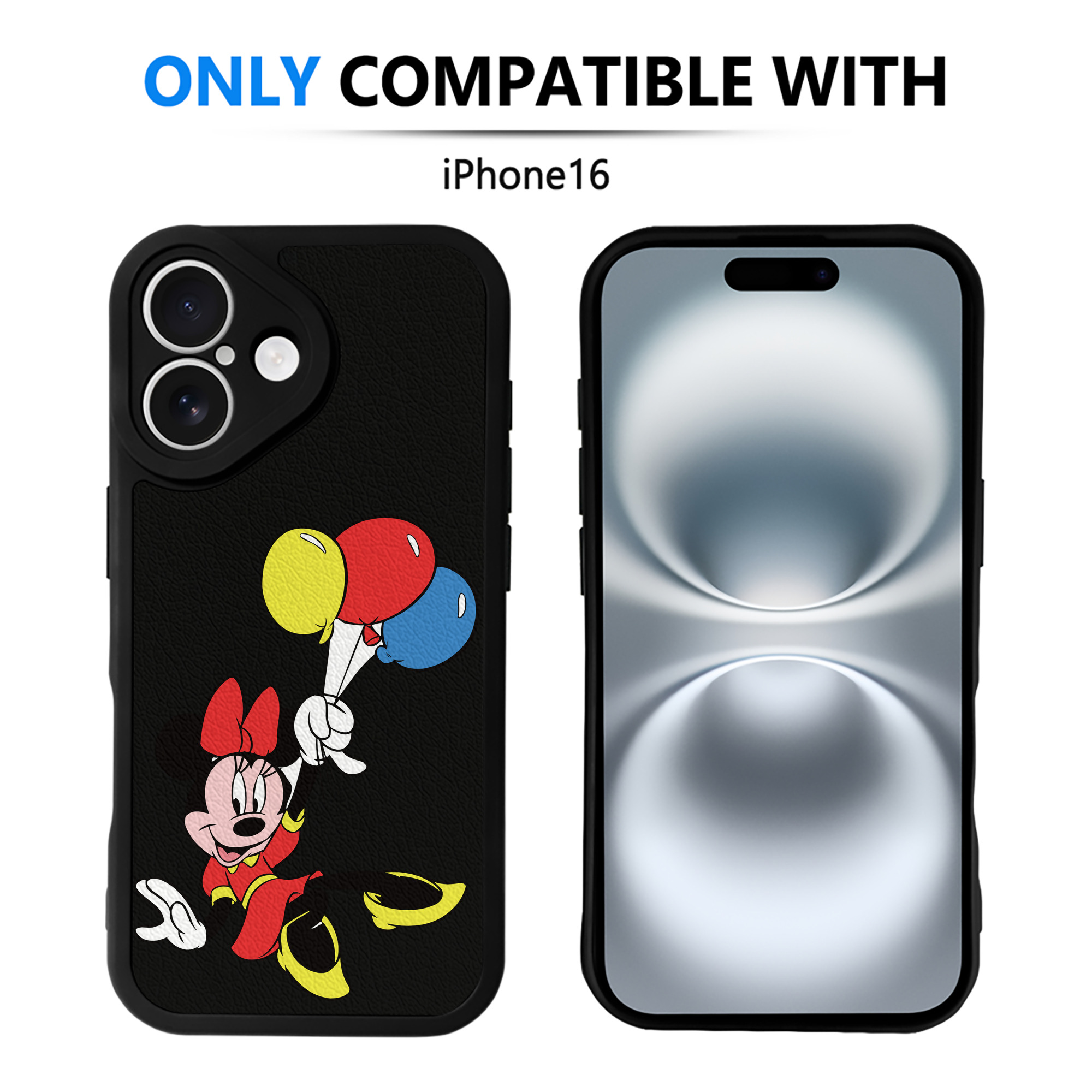 （画像用） ミッキーマウス Mickey Mouse 【iPhone 16シリーズ対応】シリコンスマホケース（レザー調） 材質：シリコン